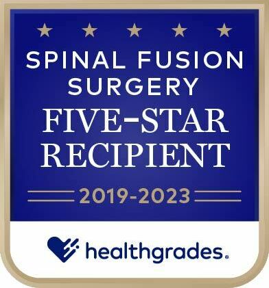 Five Star Recipient for Spinal Fusion Surgery 2019 2023
