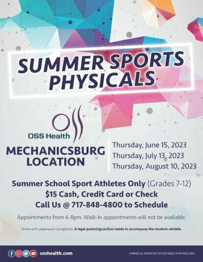 OSS Mechanicsburg Summer Physicals
