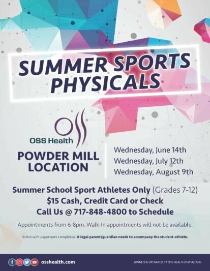 OSS Powder Mill Summer Physicals